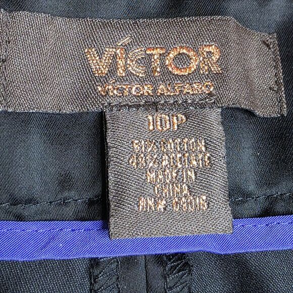 NWT Victor Alfaro Black Pants Size 10P Satin Feel Dressy Party Travel Classic - Picture 8 of 8